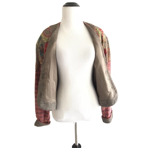 Vintage Canvasbacks | Paisley Size S Red Button Front Blazer Jacket - Picture 2 of 7